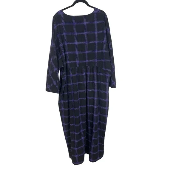 Mara Hoffman Aviva Dolman Sleeve Midi Dress Penny Plaid Womens‎ Size 2X - Picture 4 of 8